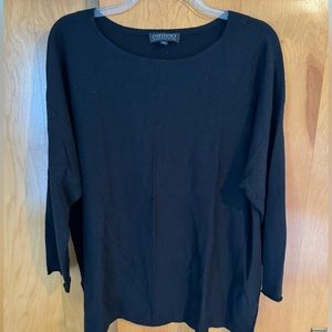 CONTEXT by Lord & Taylor Tunic Sweater - Black - Size 2X